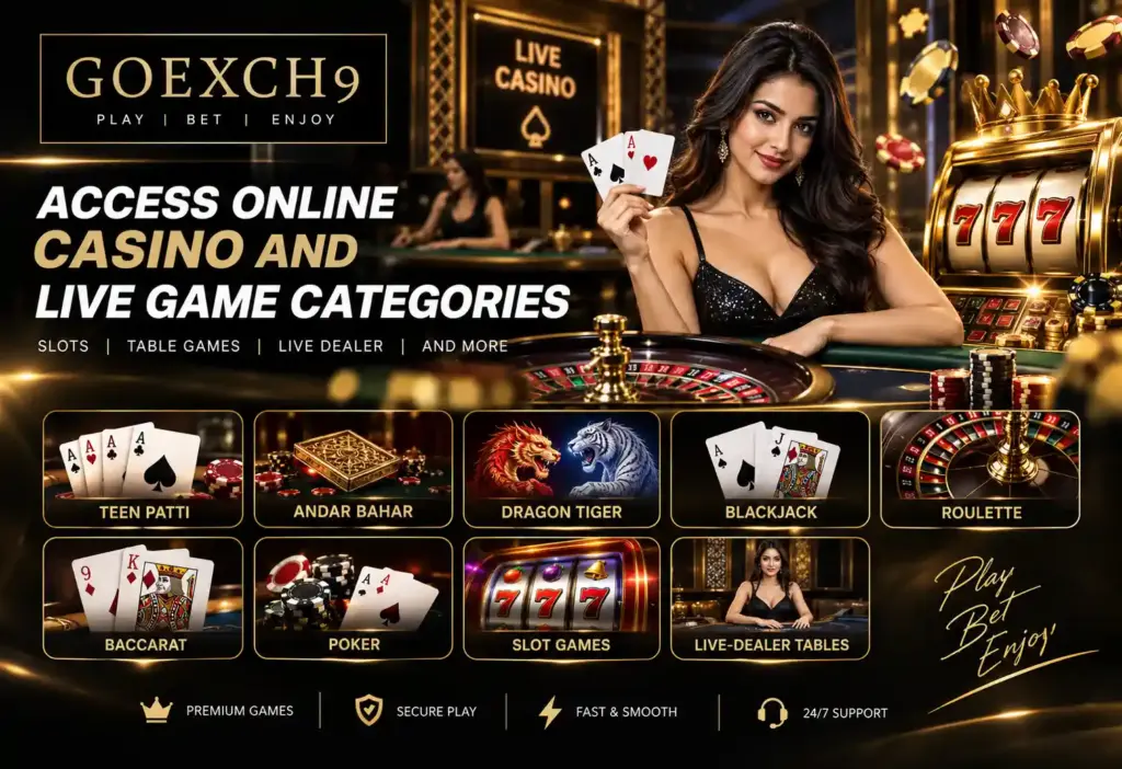 Access Online Casino and Live Game Categories